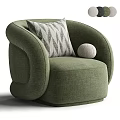 Stylish Single Seater Sofa With Beige Fabric Geometric Cushion And Black Decorative Ball