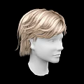 Blonde Wavy Short Hair Wig On White Mannequin Head