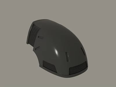 Black Curved Device Enclosure With Ventilation Slots And Smooth Surface 3d model