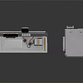 Industrial Workbench With Computer Equipment Containers And Storage Cabinet With Batteries