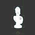 Silver Simpsons Character Bust Statue with Pedestal Base against Black Background