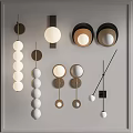 Modern Wall Lamps With Round Spherical Metal Black White And Multiple Designs For Home
