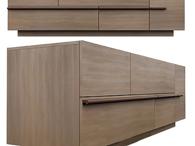Modern Wooden TV Stand With Sleek Design Storage Drawers And Cabinets 3d model