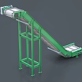 Industrial Conveyor Equipment Green Inclined Belt With Steel Frame Structure