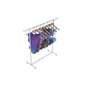 Swimwear On Hangers With Various Colors And Styles Displayed On Rack