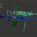 Military Machine Guns With Green Ammunition Boxes And Tripods