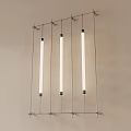 Modern Linear Wall Light With Three Cylindrical LED Tubes And Metal Support Frame 3d model