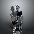 Chrome Plated Metal Mechanical Joint With Rotational Bolts And Shiny Surface
