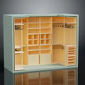Open Interior Wardrobe Furniture With Multiple Storage Shelves Drawers And Hanging Rods