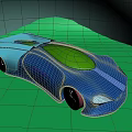 Futuristic Sporty Concept Car With Sleek White Body Black Stripe And Gold Wheels