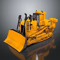 Yellow Bulldozer With Operator Cab Steel Tracks And Large Front Blade