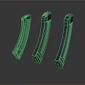 Three Shiny Metal Weapon Magazines For Firearm Use And
