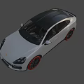 White Porsche SUV with Black Convertible Roof and Sporty Front Fascia Black Wheels Design