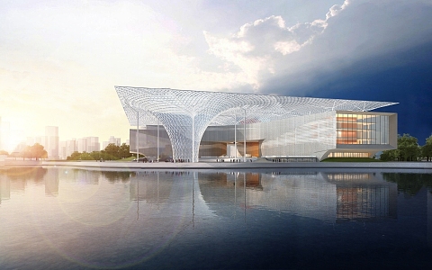 Cultural Arts Center Cultural Venue Architecture Exhibition Hall Architecture 3d model