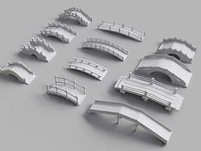 Various Landscape Bridge Models With Different Architectural Designs And Styles 3d model