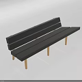 Black Multi Seat Sofa With Gold Legs In Modern White Background Design