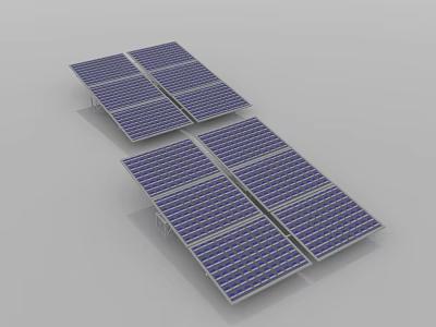 Solar Panels Setup For Rooftop Renewable Energy Generation Project 3d model