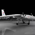 White TITAN Military Drone With Four Propellers Red Cross Marking And Landing Gear