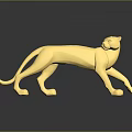 Golden Leopard Sculpture on Black Surface with Shiny Reflection and Modern Design