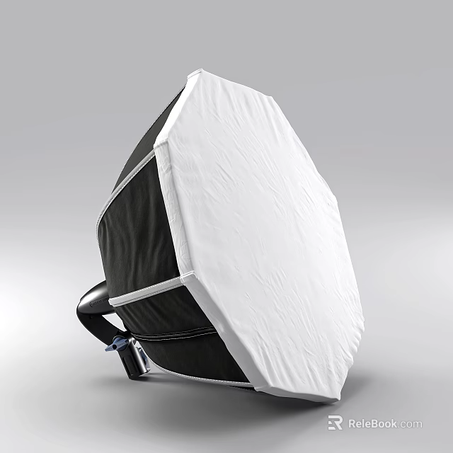 Industrial Equipment Protective Octagonal Hood With Black And White Color Scheme And Metal Stand 3d model 