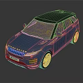 Range Rover SUV Blue Exterior With Black Roof And White Wheels Modern Design