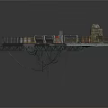 Industrial Construction Platform Structure With Metal Railings Equipment And Concrete Areas