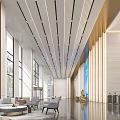 Modern Company Lobby Front Desk Lobby 3d model