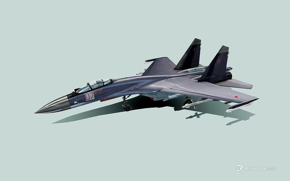 Advanced Gray Military Fighter Jet With Open Cockpit Missiles And Ground Display Setup 3d model 