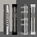 Modern Columns Concrete Columns Cement Columns Damaged Columns 3d model