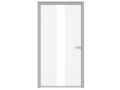 Modern Interior Glass Swing Door with Aluminum Frame and Clear Panel Design 3d model