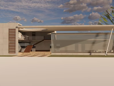 Modern Sales Office Building With Glass Facade And Contemporary Architectural Design 3d model