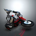 Futuristic Red And Black Motorcycle With Mechanical Engine Sleek Wheels And Handlebar