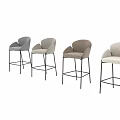 Modern Upholstered Bar Stools With Metal Frame Armrest And Multiple Color Options 3d model