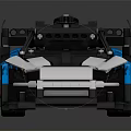 Blue Lego Race Car Model With Aerodynamic Design Rear Spoiler And Black Accents