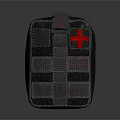Black Tactical First Aid Kit With Red Cross And Durable Stitching Design