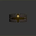 Round Patterned Clothing Storage Bag With Brown Straps Gold Buckles And Handheld Design