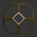 Modern Golden Geometric Sphere Frame Structure With Polygonal Design Elements