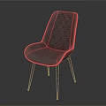 Light Gray Modern Dining Chair With Diamond Quilted Backrest And Black Slim Legs