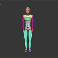 White Humanoid Robot Character 3D Model With Human Like Body And Simple Gray Background