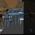 Colorful Kids Table Design In Playroom With Toys Bookshelf And Balloons