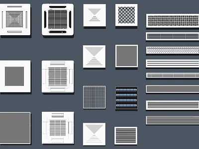 Hardware Tools Collection Of Various Design Ventilation Grilles And Panel Covers With Different Patterns 3d model