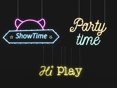 Modern Neon Lights 3d model Modern Neon Lights 3d model