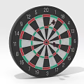 Colorful Dartboard With Darts In Bullseye And Green Red White Black Sections