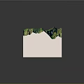 3D Terrain Model With Green Brown Mountainous Areas And Rivers On White Base