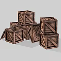 Vintage Wooden Crates Stacked in Rustic Arrangement with Natural Wood Texture