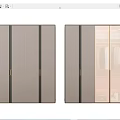 Modern Minimalist Wardrobe With Open Interior Hanging Rods Shelves And Metal Handles