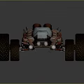 Off Road Buggy With Large Tires And Streamlined Metal Body Design