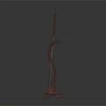 Elegant Standing Mirror With Dark Brown Wooden Frame And Full Length Design