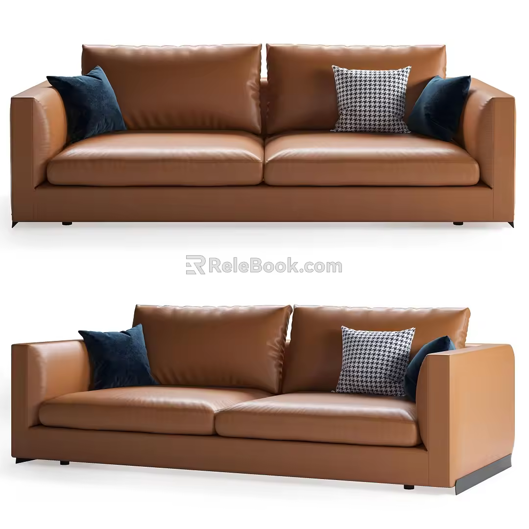 modern double sofa 3d model