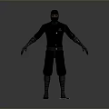Gray 3D Human Model in Standing Position With Arms Outstretched and Ground Symbol